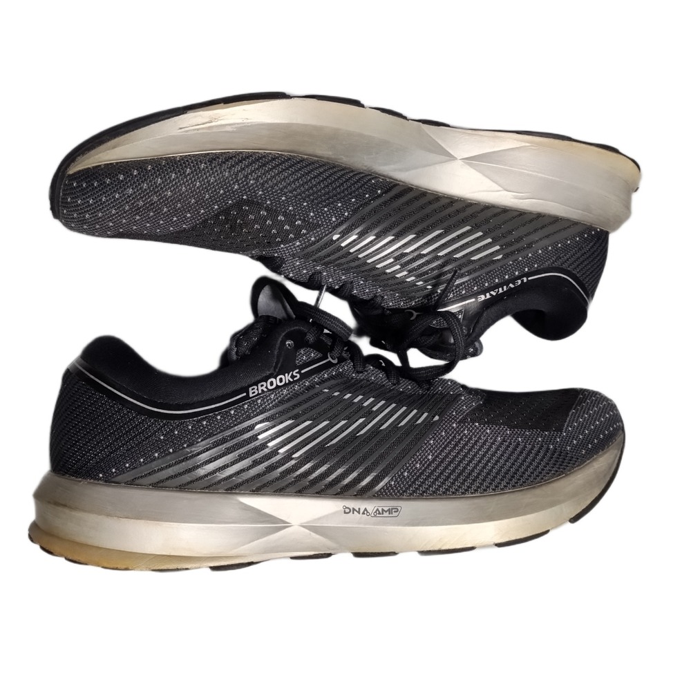 Brooks Levitate Running Shoes Womens US 11B Black Gray Knit Lace Up‎ 1202581B004